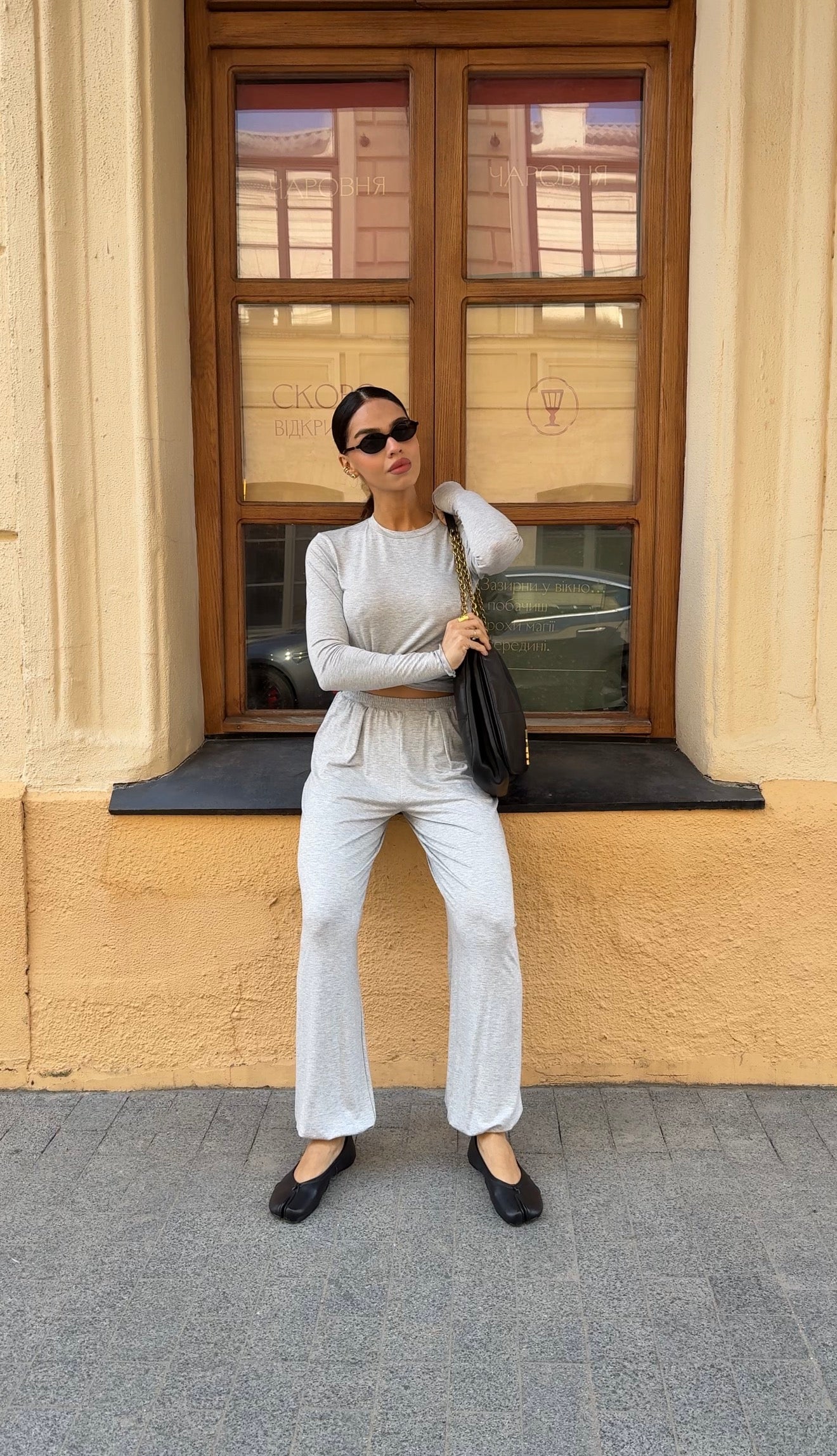 Костюм з віскози зі штанами Аладін в сірому кольорі