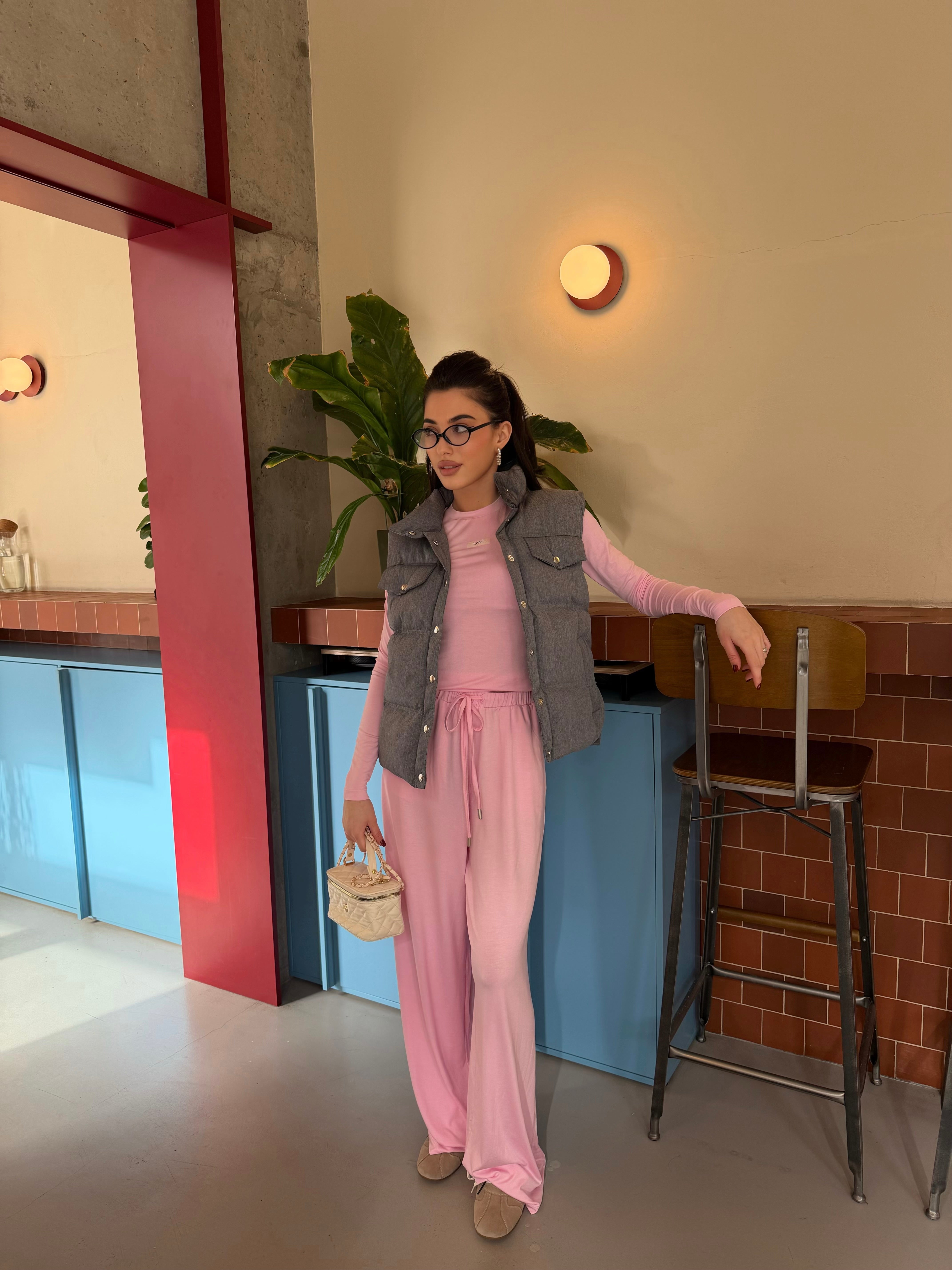 Трикотажний костюм з віскози в рожевому кольорі