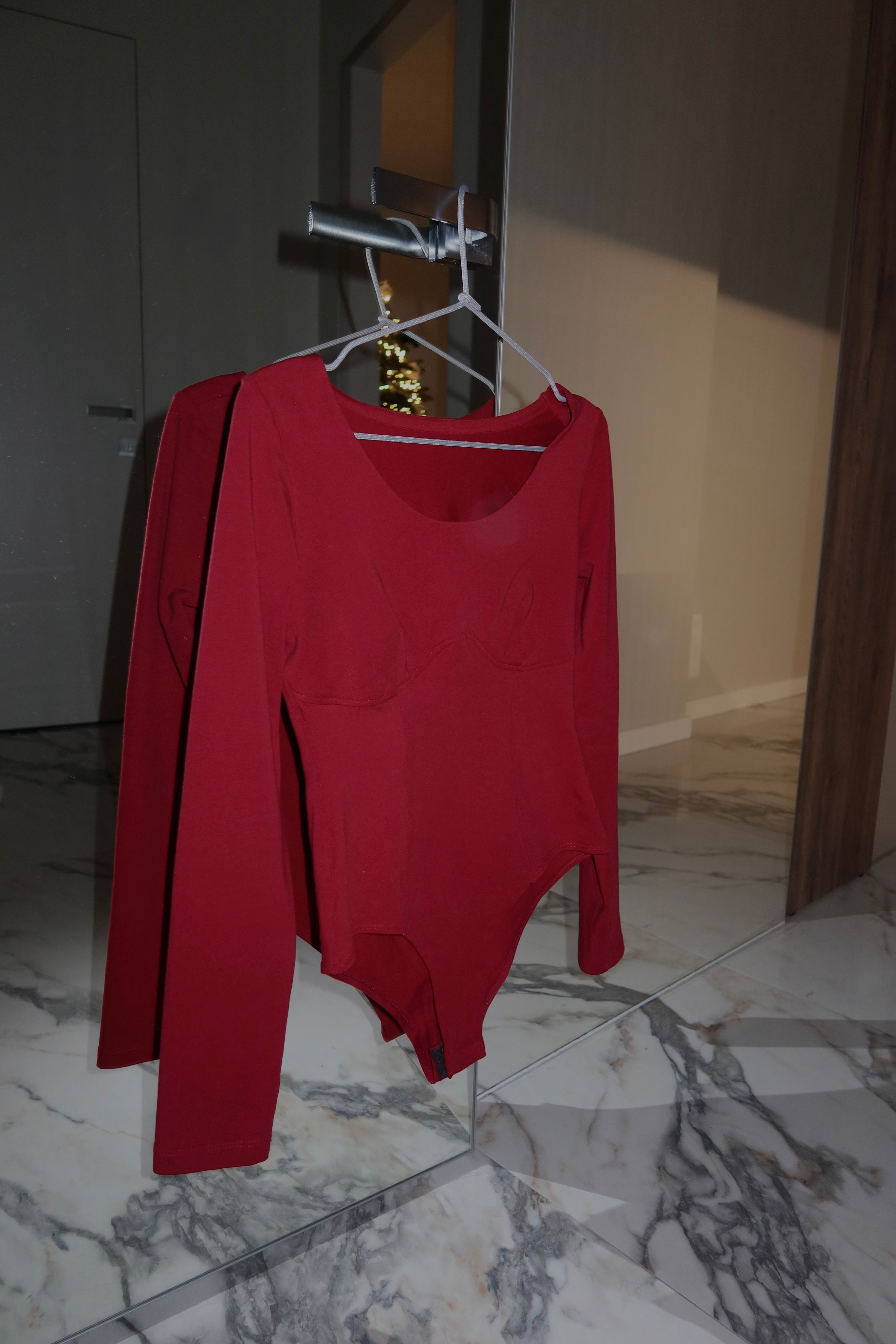 Боді з корсетом в бордовому кольорі