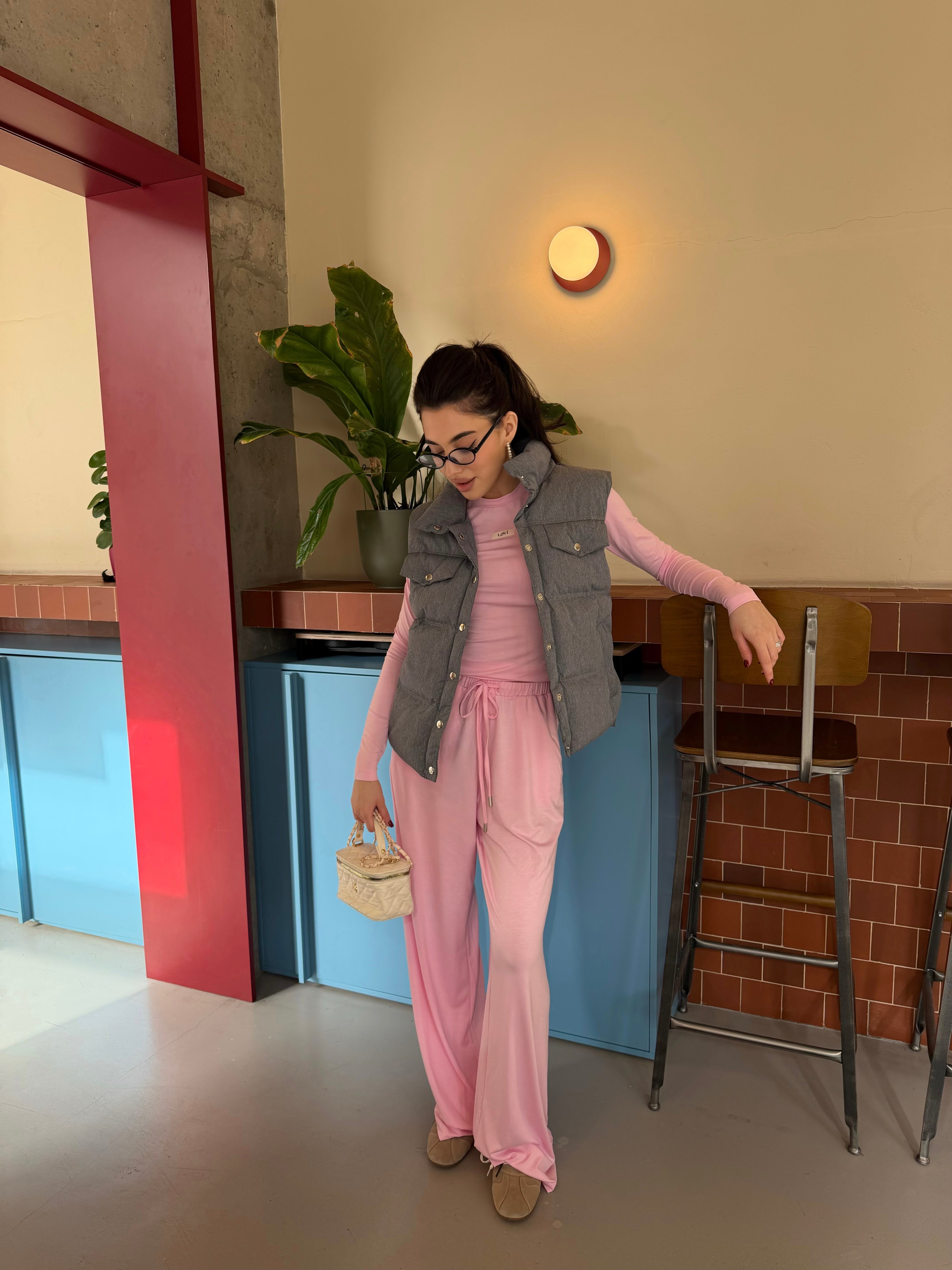 Трикотажний костюм з віскози в рожевому кольорі