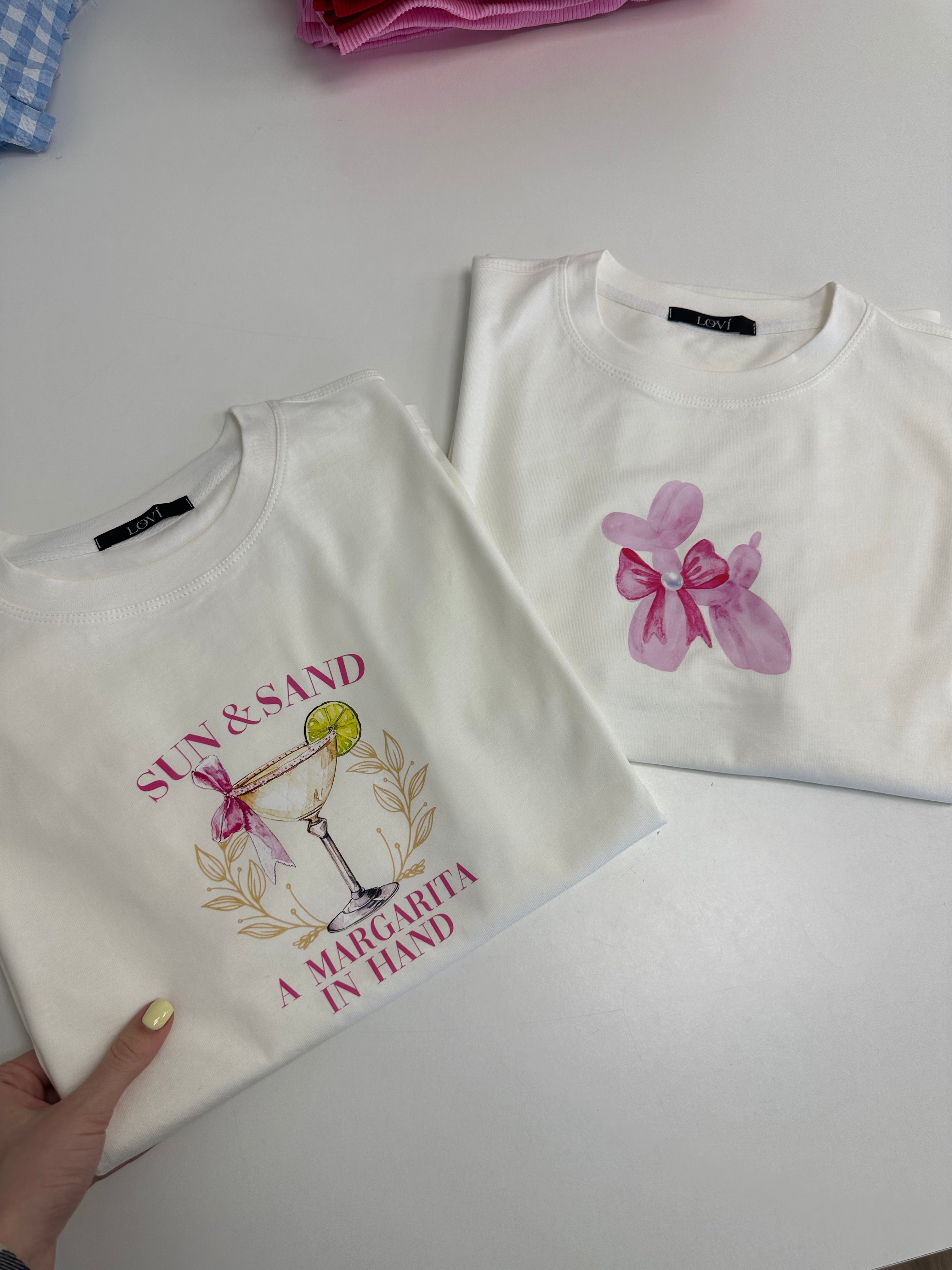 T-shirt pink dog