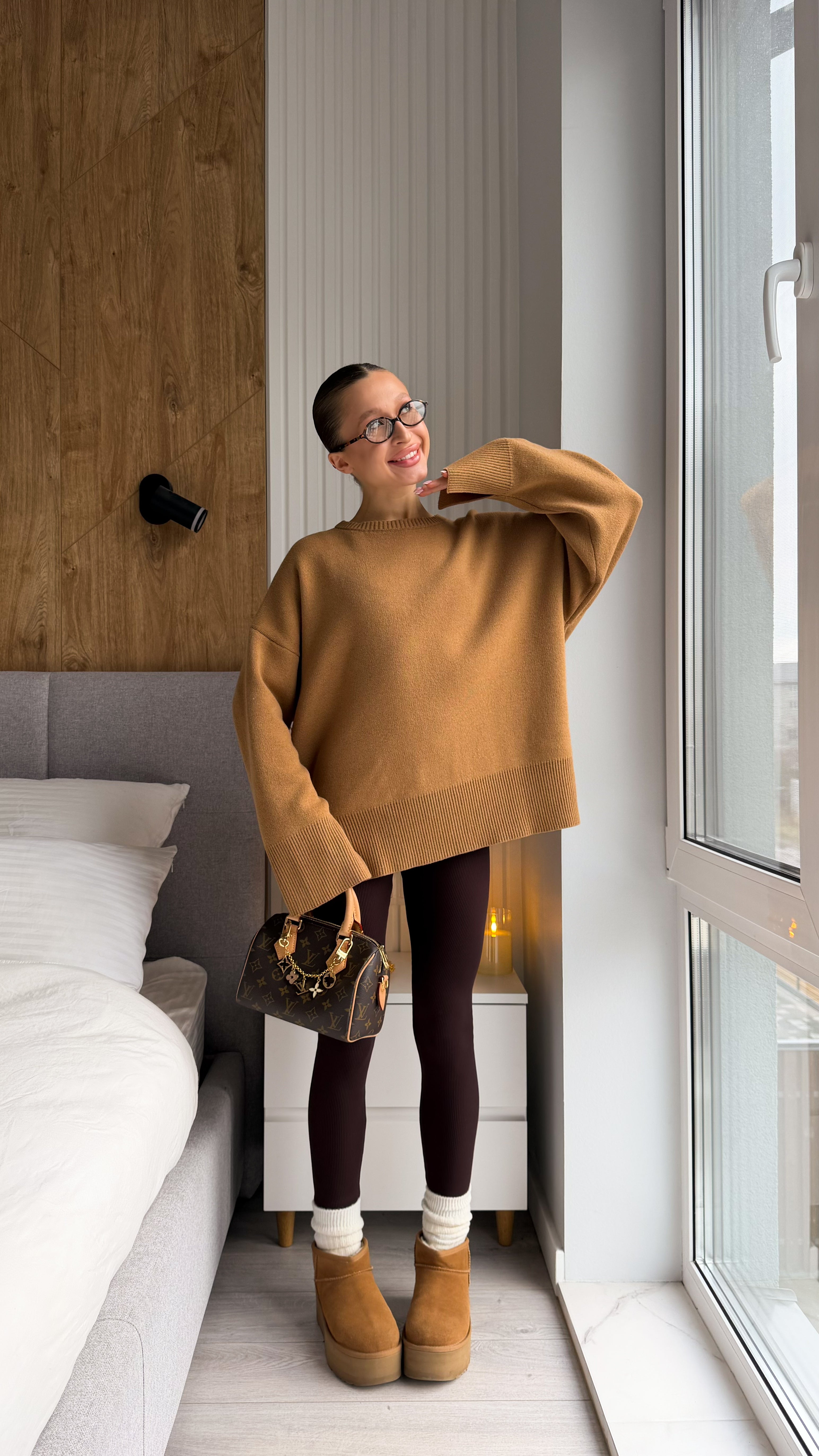 Термо лосини в рубчик шоколадного кольору