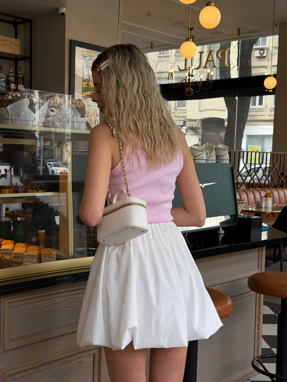 Спідниця-балон в молочному кольорі