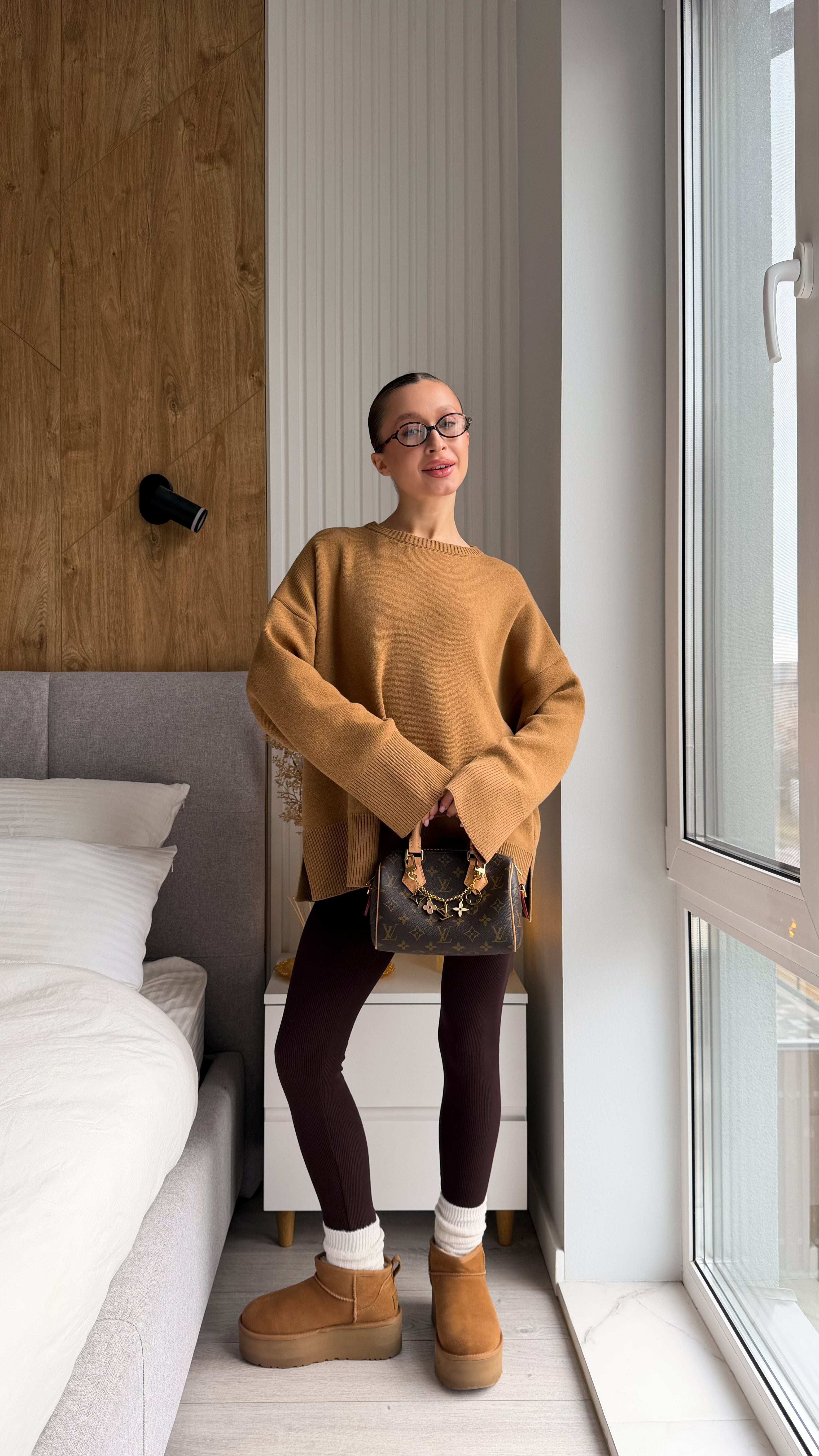 Термо лосини в рубчик шоколадного кольору