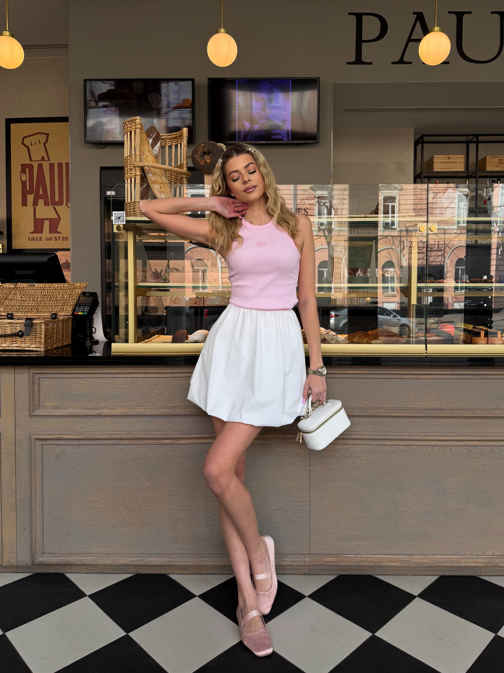 Спідниця-балон в молочному кольорі