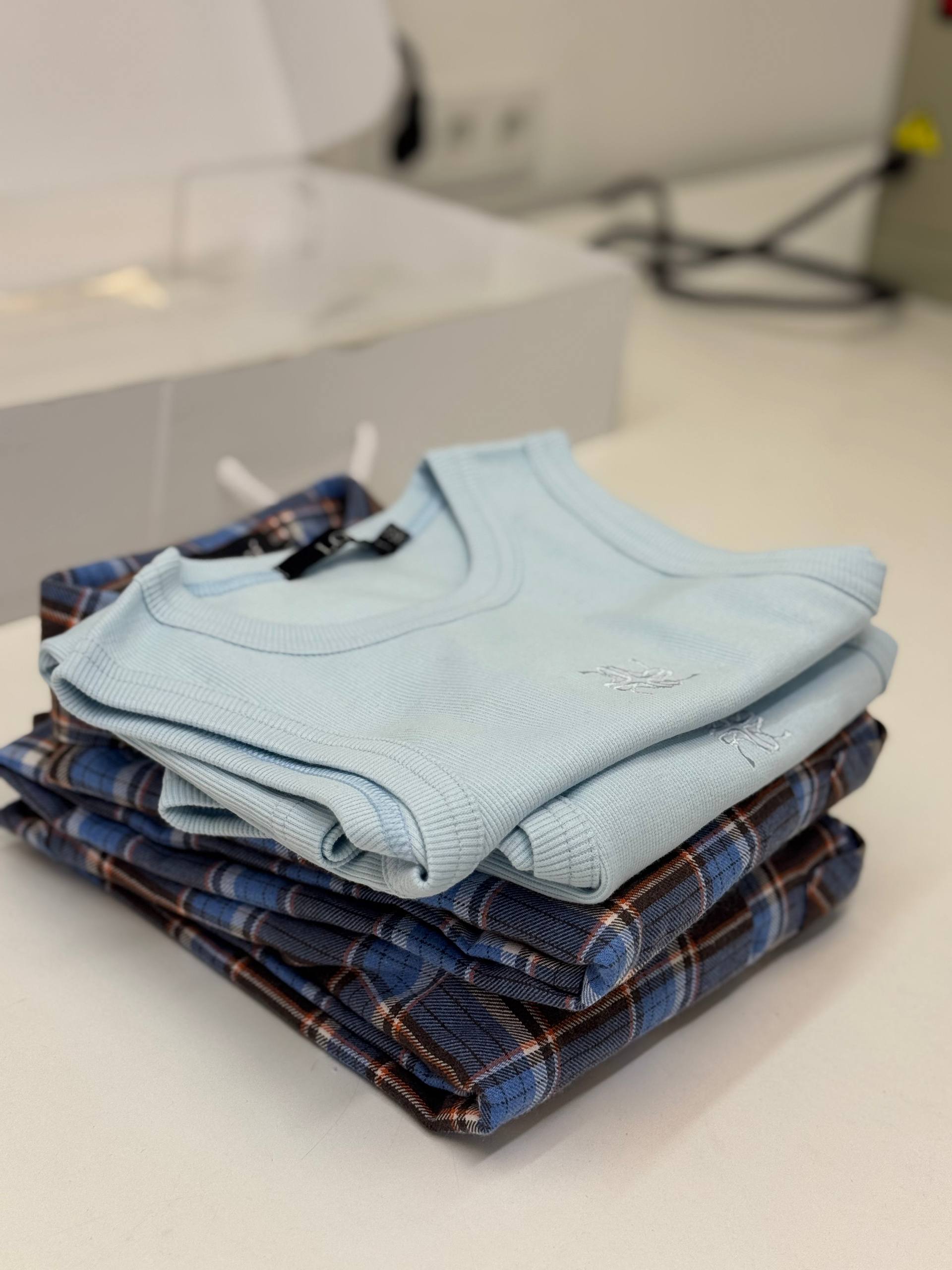 Майка з кашкорсе в блакитному кольорі