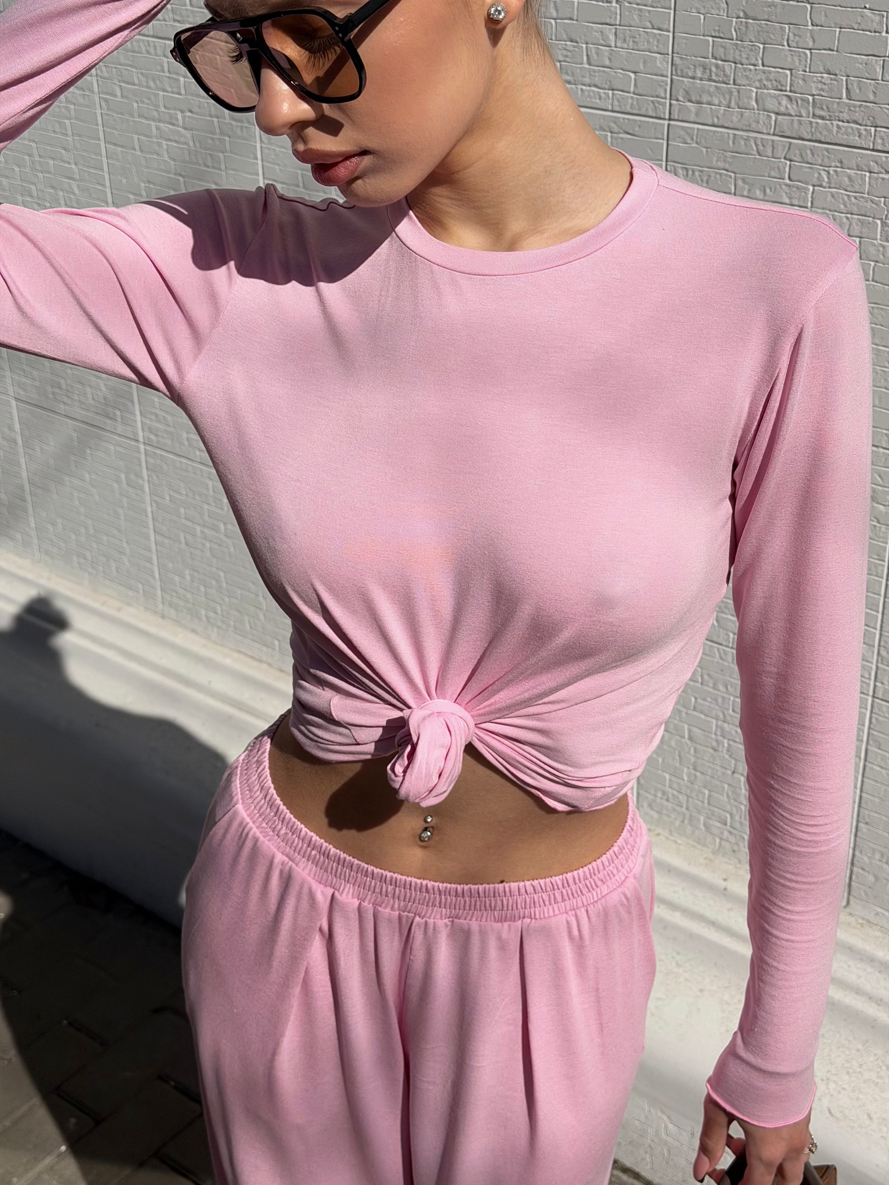 Костюм з віскози зі штанами Аладін в рожевому кольорі