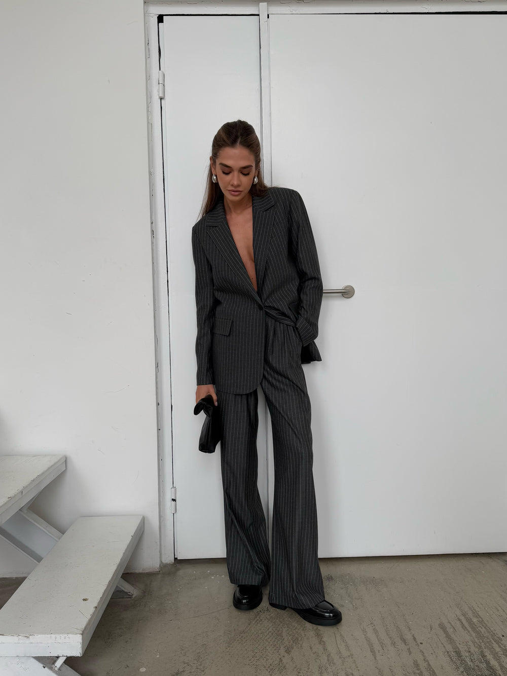 Gray Straight Pants