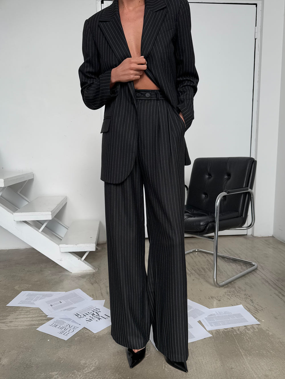 Gray Straight Pants