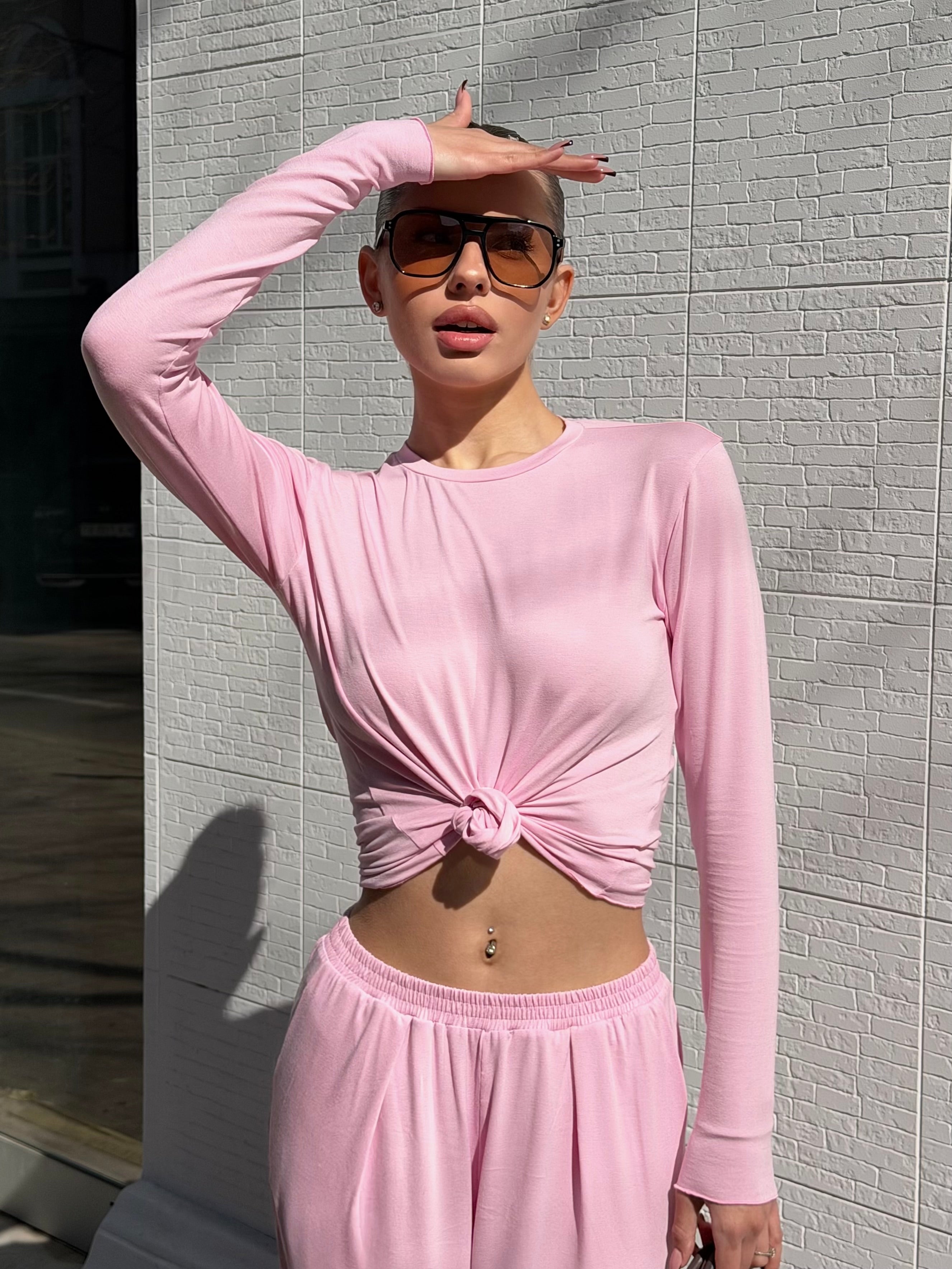 Костюм з віскози зі штанами Аладін в рожевому кольорі