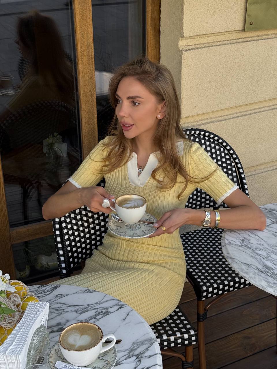 Сукня поло в лимонному кольорі