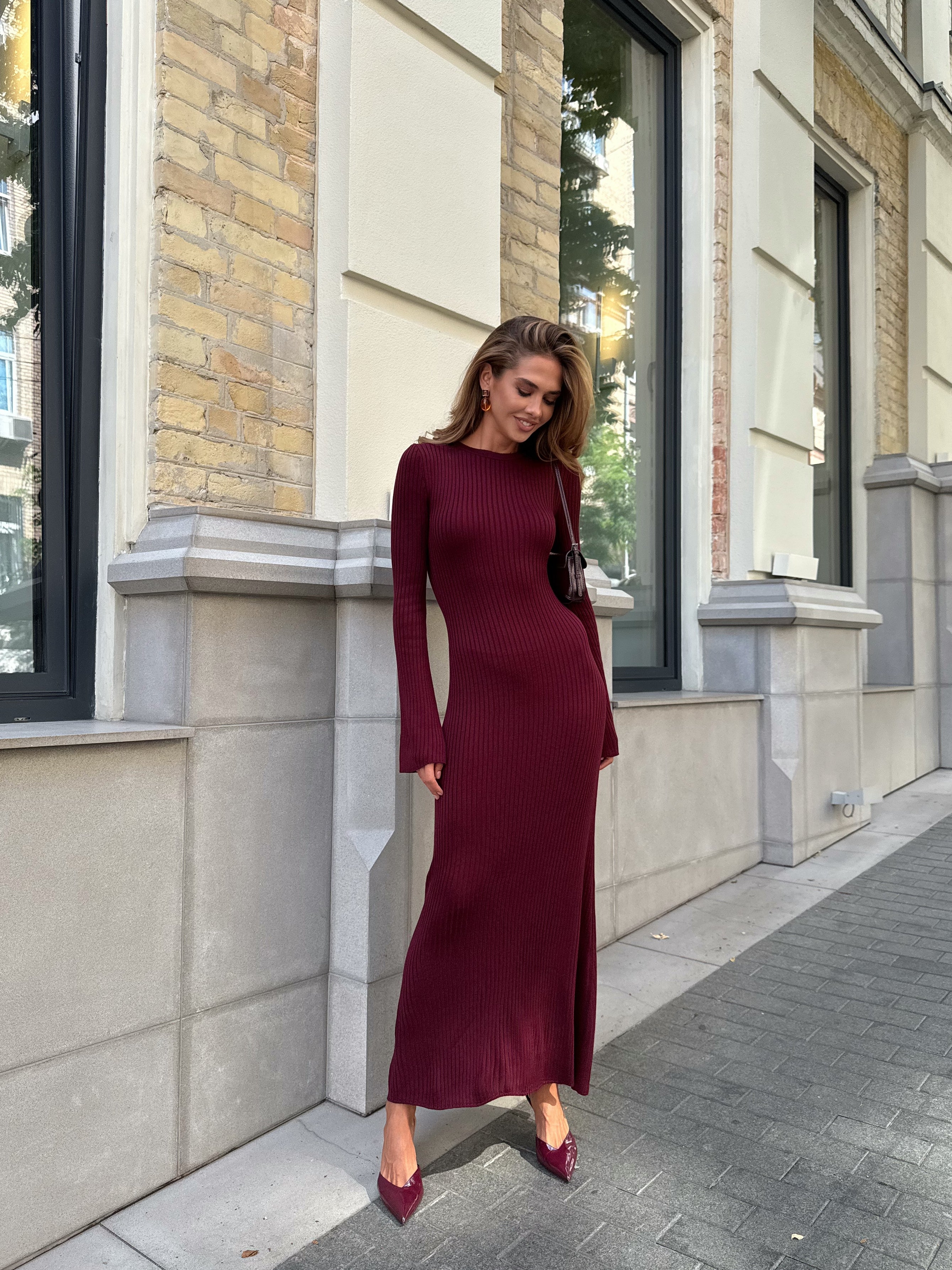 Сукня Стелла винного кольору